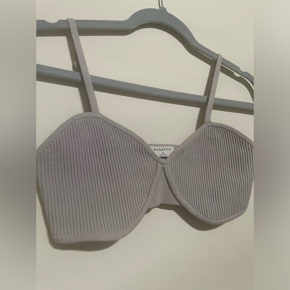 Babaton Other - Babaton Ribbed Bralette - Light Gray